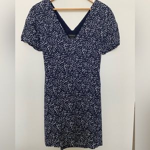 Club Monaco navy patterned summer mini dress